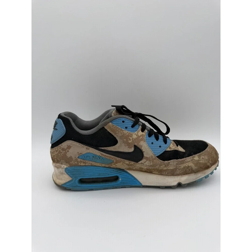 Nike Air Max 90 Premium Desert Digital Camo Blue Black 700155-200 Mens‎ 10.5